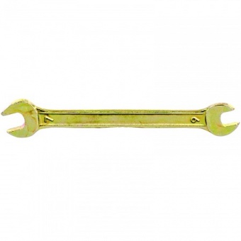 Ключ рожковый, 8 х 9 мм, желтый цинк СИБРТЕХ
