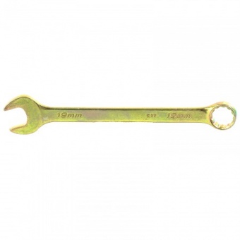 Ключ комбинированный, 19 мм, желтый цинк. СИБРТЕХ