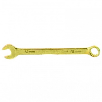 Ключ комбинированный, 12 мм, желтый цинк. СИБРТЕХ